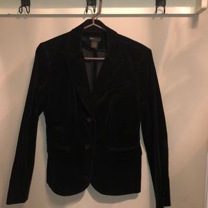 Black, fine corduroy blazer.
